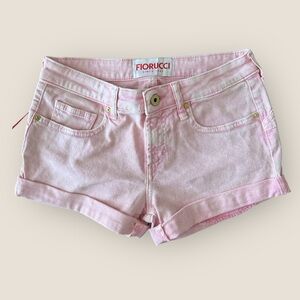 Fiorucci | Pink Denim Cuffed Shorts | Size 27 | NWT